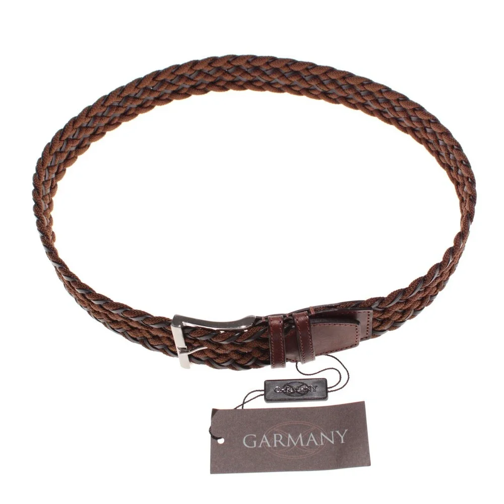 Garmany NWT Braided / Woven Belt Size 85 (US 32) in Brown Leather